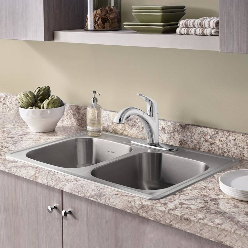 Colony Pro 32.94' Double Basin Drop-In Kitchen Sink in Stainless Steel