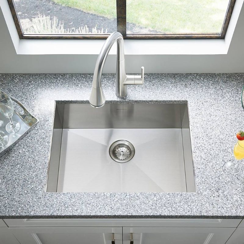 Edgewater 25' Single Basin Undermount Kitchen Sink in Stainless Steel