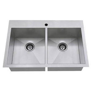 Edgewater 33' Double Basin Undermount Kitchen Sink in Stainless Steel