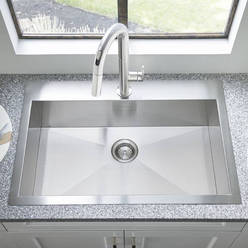 Edgewater 33' Single Basin Undermount Drop-In Kitchen Sink in Stainless Steel