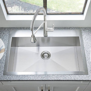 Edgewater 33' Single Basin Undermount Kitchen Sink in Stainless Steel