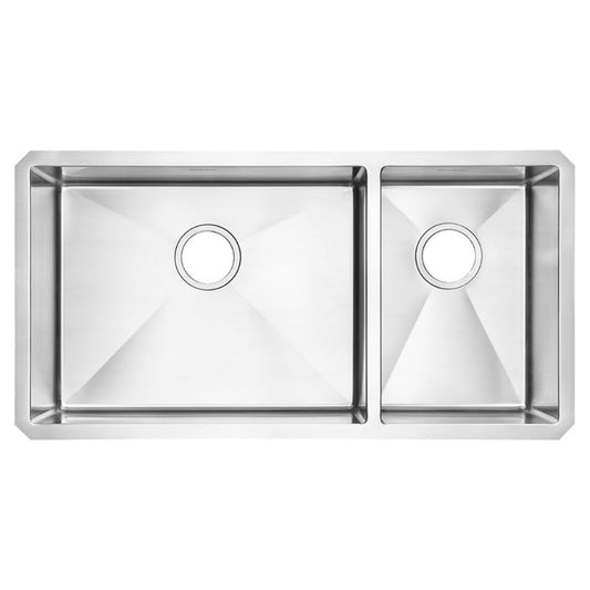 Pekoe 35" Double Basin Undermount Kitchen Sink in Stainless Steel