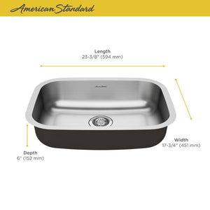 Portsmouth 23.38' Single Basin Undermount Kitchen Sink in Stainless Steel - ADA Compliant