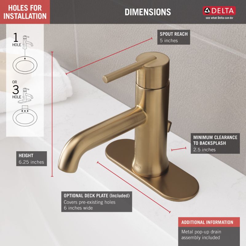 Trinsic Single-Handle Vanity Faucet in Champagne Bronze