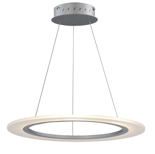 Saturn II 23.75" Single Light Entry Foyer Pendant in Matte Silver