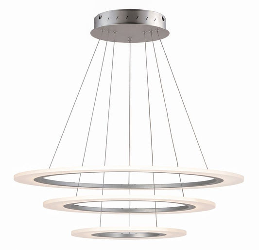 Saturn II 31.5" 3 Light Multi-Light Pendant in Matte Silver