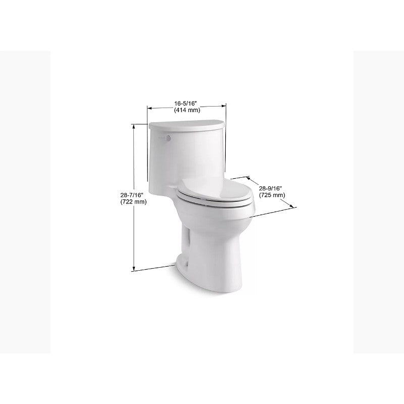 Adair Elongated 1.28 gpf One-Piece Toilet in White