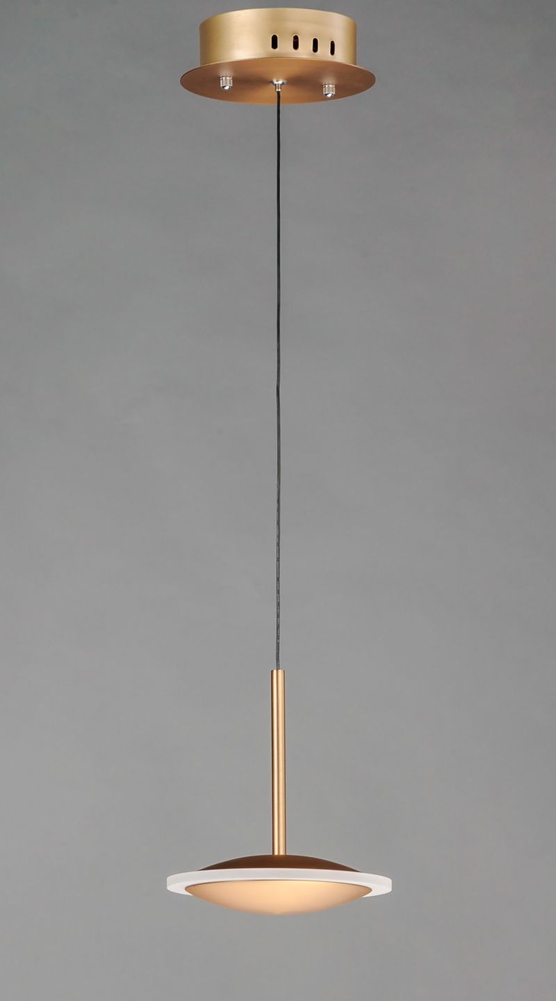 Saucer 7' Single Light Mini-Pendant in Black and Gold