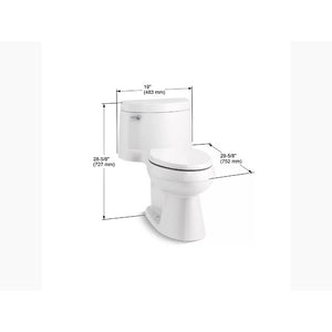 Cimarron Elongated 1.28 gpf One-Piece Toilet with Concealed Trapway in White