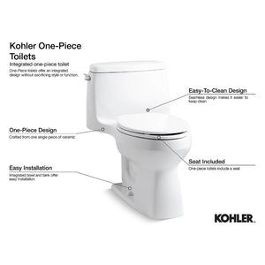 Cimarron Elongated 1.28 gpf Right Hand Trip Lever One-Piece Toilet in White