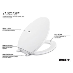 French Curve Elongated Slow-Close Toilet Seat in White