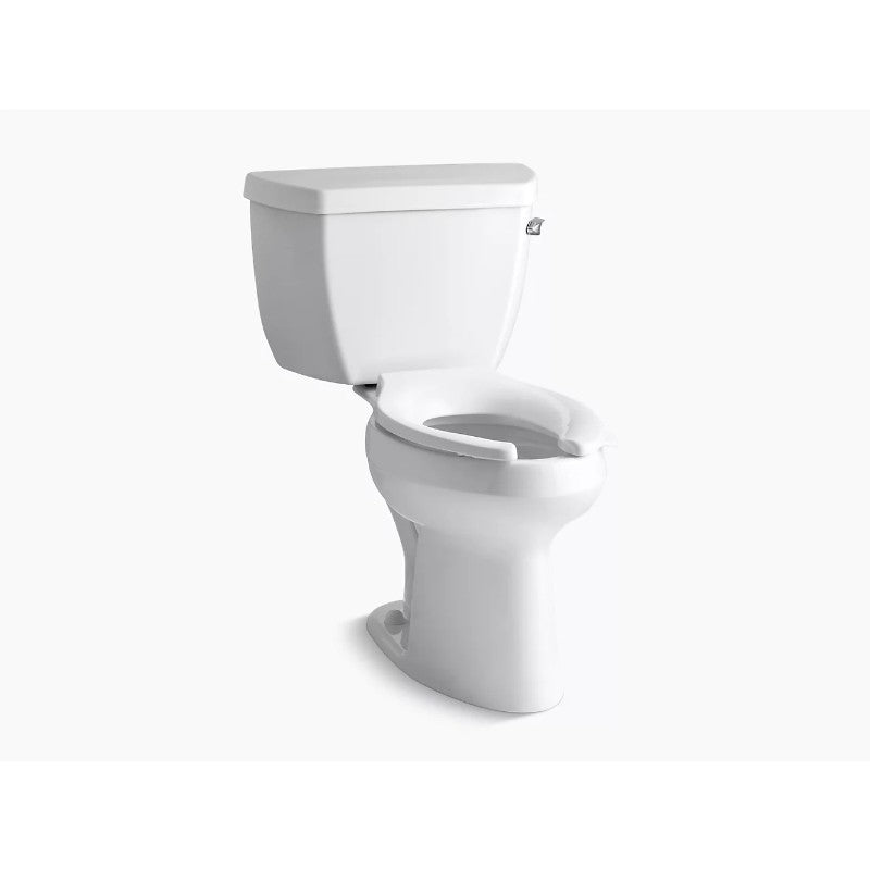 Highline Classic Elongated 1.6 gpf Right Hand Trip Lever Two-Piece Toilet in White - Tank Cover Locks