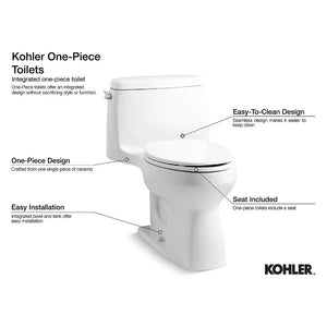 Kathryn Elongated 1.28 gpf Right Hand Trip Lever One-Piece Toilet in White