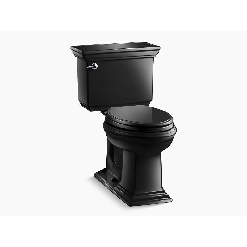 Memoirs Stately Elongated 1.28 gpf Two-Piece Toilet in Black Black