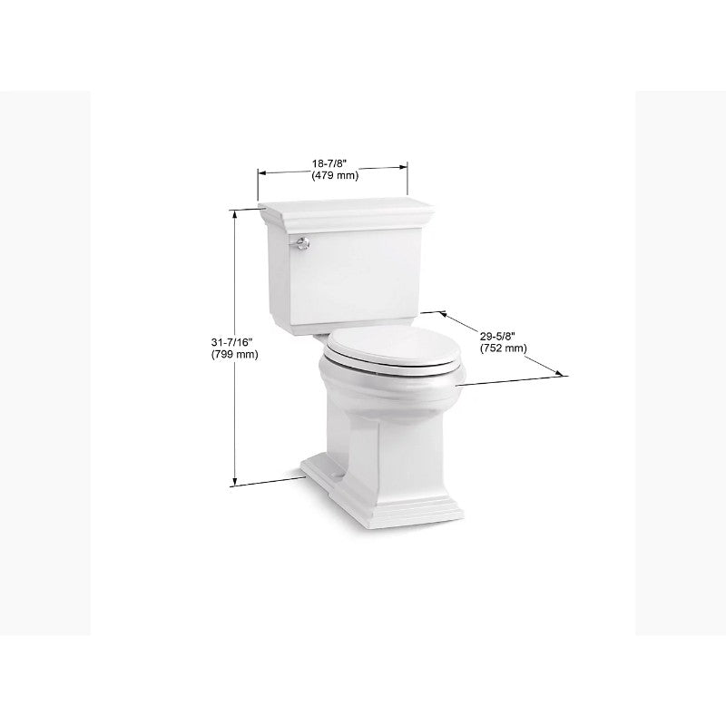 Memoirs Stately Elongated 1.28 gpf Two-Piece Toilet with Concealed Trapway in White