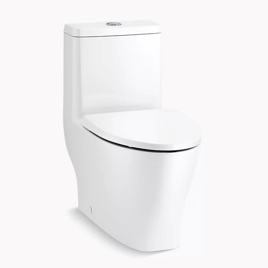 Reach Curv Elongated 0.8 gpf & 1.28 gpf Dual-Flush One-Piece Toilet in White