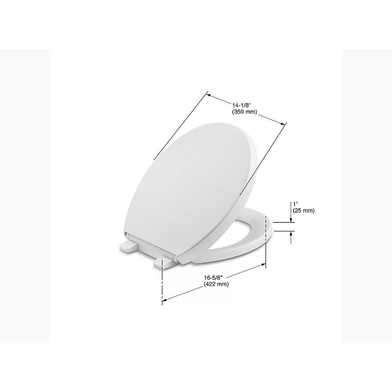 Reveal Round Slow-Close Toilet Seat in White