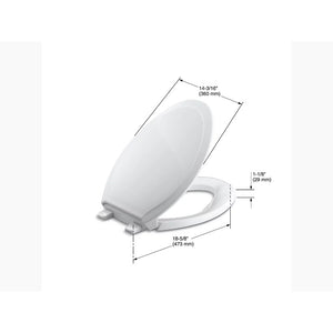 Rutledge Elongated Slow-Close Toilet Seat in White