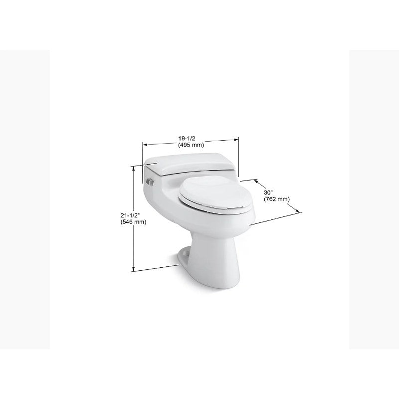 San Raphael Elongated 1.0 gpf One-Piece Toilet in Biscuit