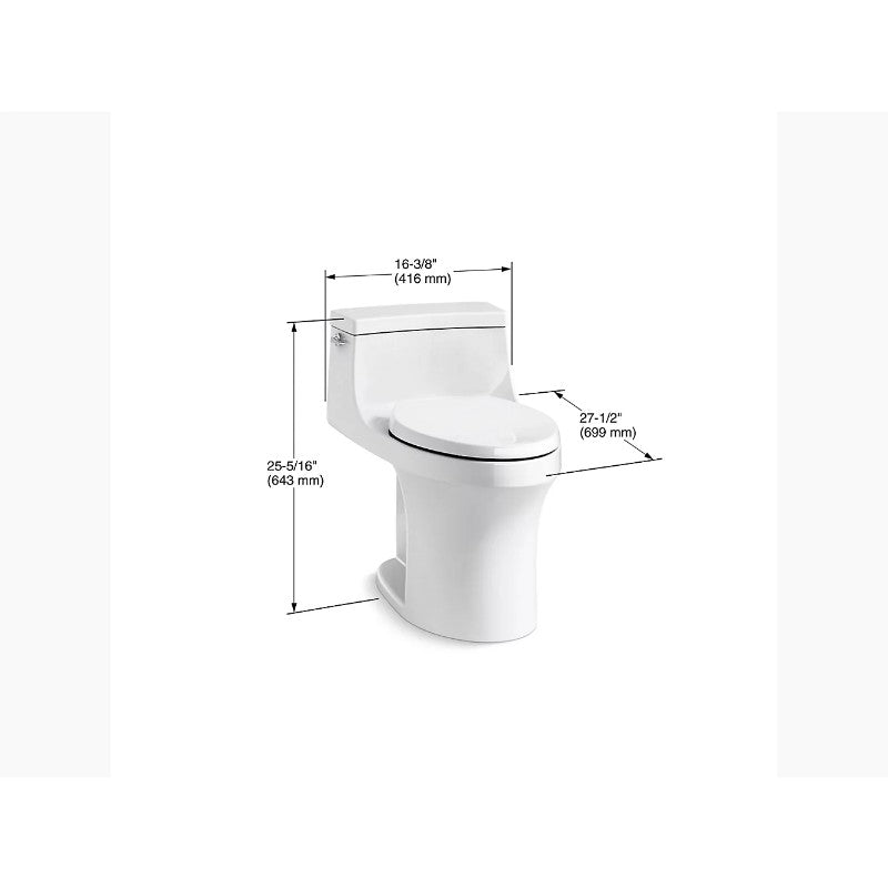 San Souci Elongated 1.28 gpf One-Piece Toilet in Thunder Grey