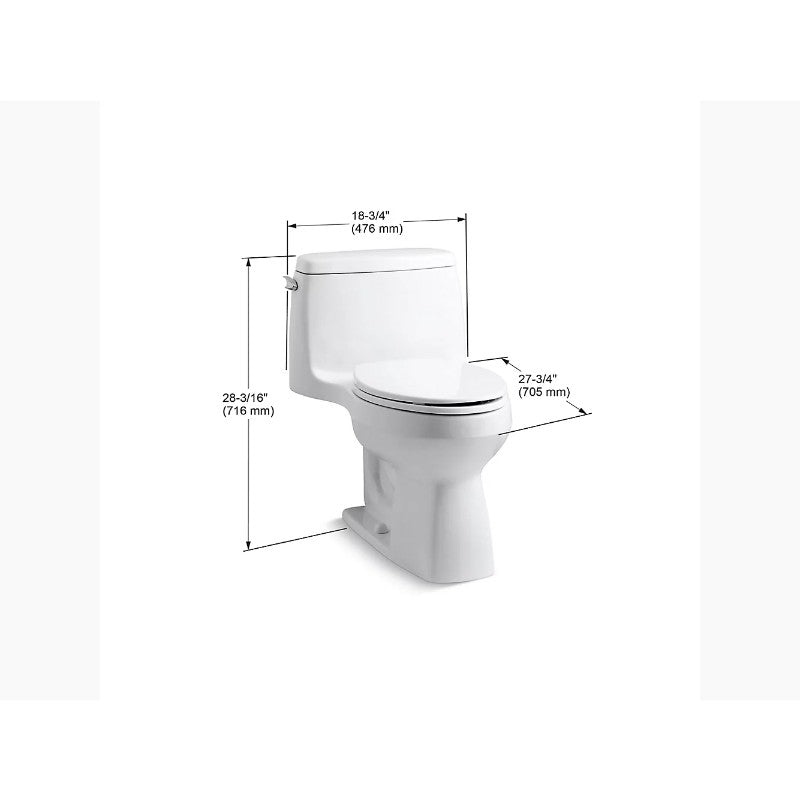 Santa Rosa Elongated 1.28 gpf One-Piece Toilet in Ice Grey