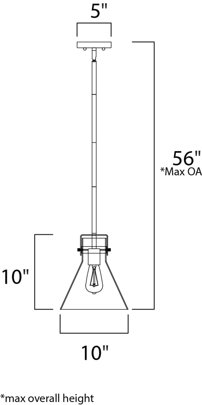 Seafarer 10' x 56' Oil Rubbed Bronze Single Pendant with 1 Light - (Steel material) - 783209213784