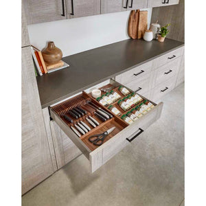 4WDKB Series Natural Maple Wood-Insert Cutlery Tray (18.5' x 22' x 2')