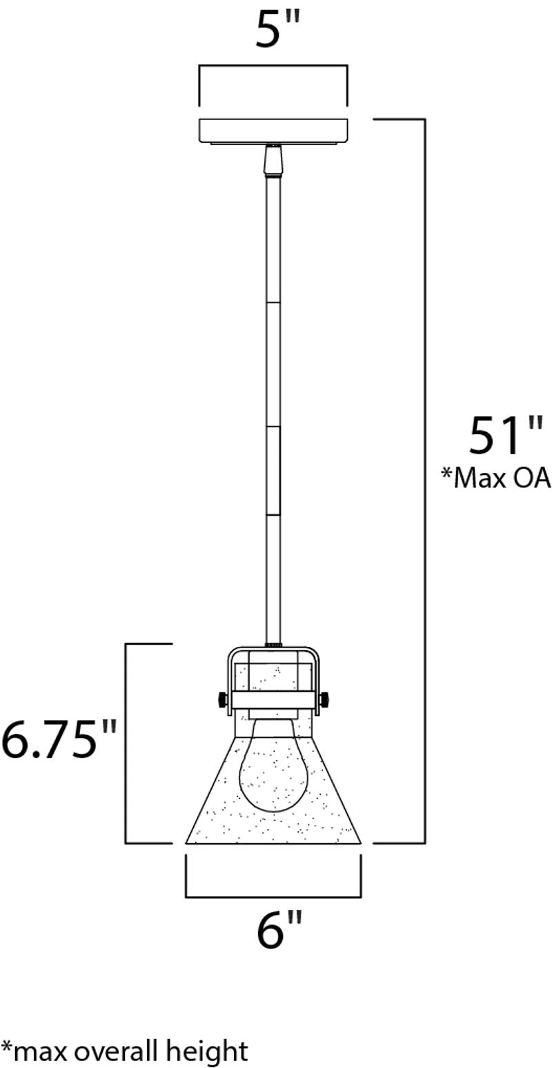 Seafarer 6' x 6.75' Single Pendant with 1 Light bulb included - Polished Chrome