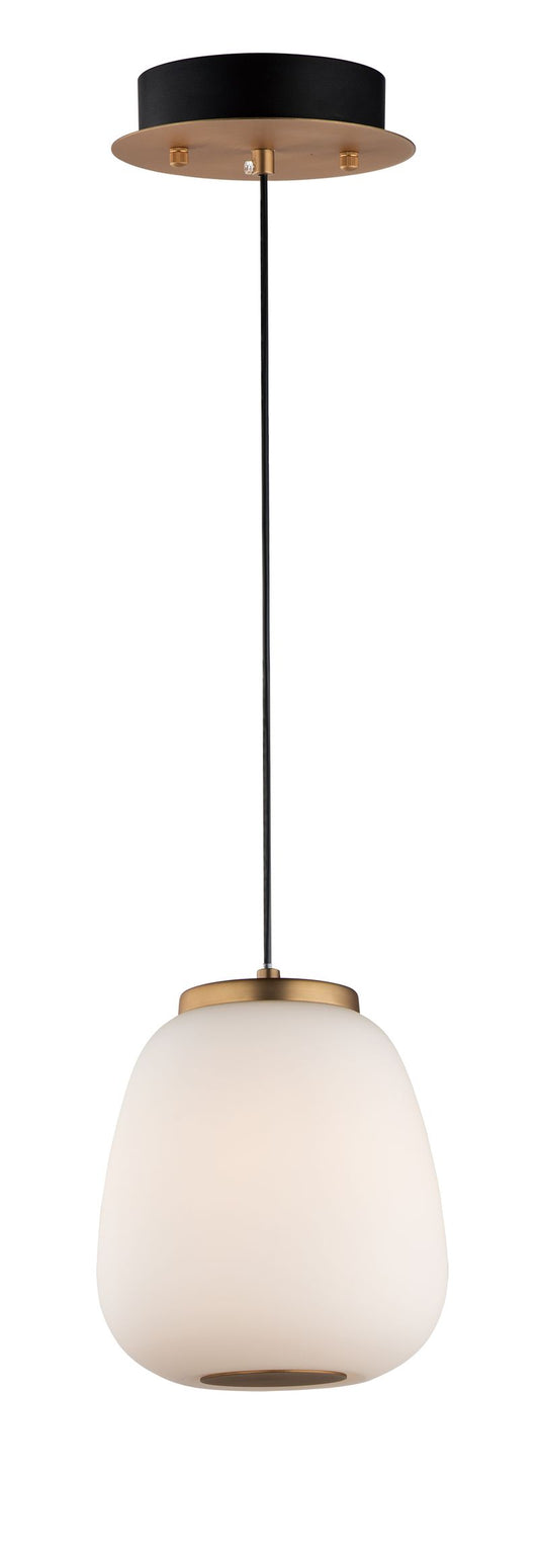 Soji 8.75" 2 Light Single Pendant in Black and Gold