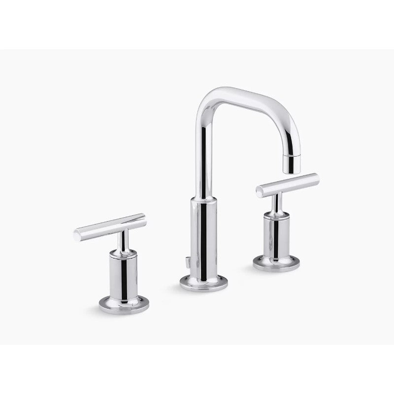 Purist Two-Handle Widespread Gooseneck Bathroom Faucet in Polished Chrome
