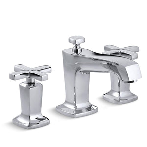 Margaux Cross Handle Widespread Bathroom Faucet in Polished Chrome
