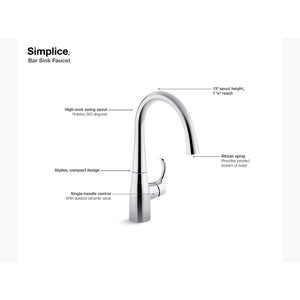 Simplice Bar Kitchen Faucet in Vibrant Stainless