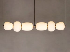 Soji 6' 2 Light Linear Pendant in Black and Gold