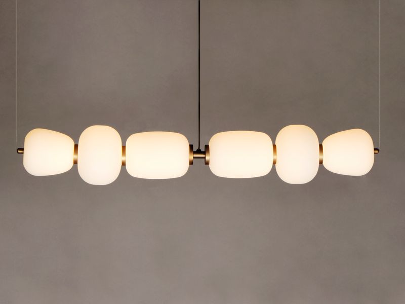 Soji 6' 2 Light Linear Pendant in Black and Gold