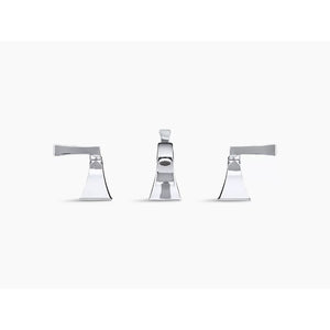 Memoirs Stately Deco Lever Handle Widespread Bathroom Faucet in Vibrant Brushed Nickel
