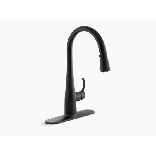 Simplice Pull-Down 15.38" Kitchen Faucet in Matte Black