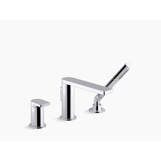 Composed Single-Handle Roman Tub Filler Faucet in Polished Chrome