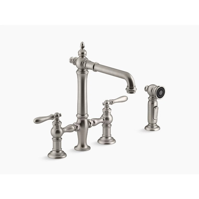 Artifacts Bridge Kitchen Faucet in Vibrant Stainless
