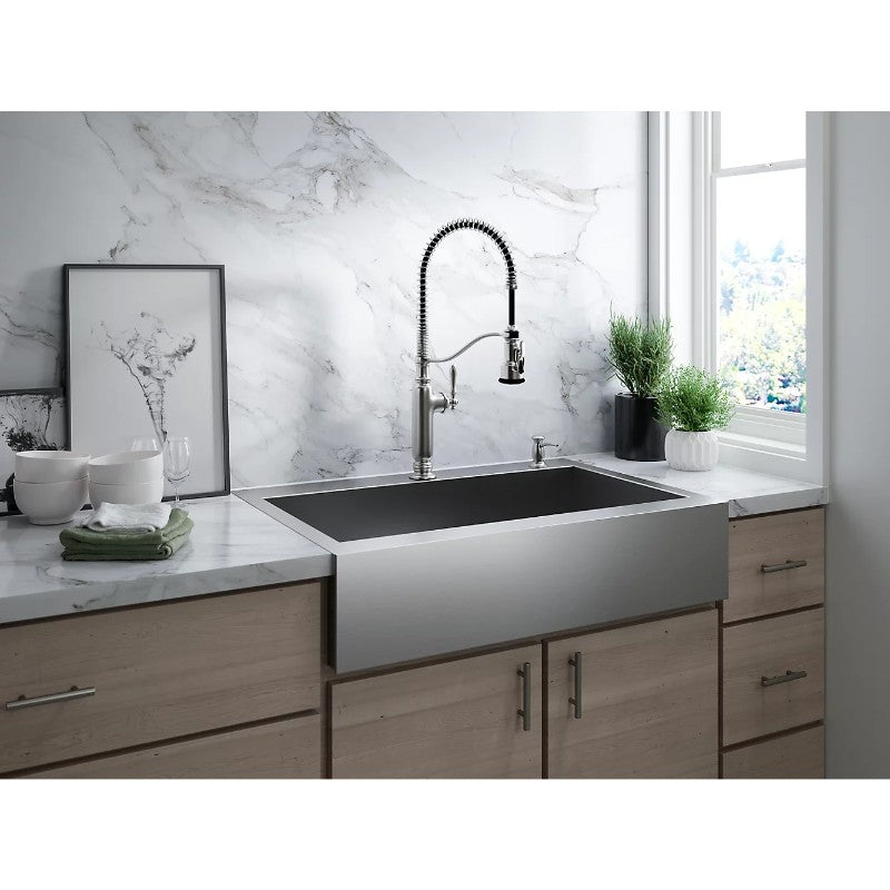 Tournant Single-Handle Pre-Rinse Kitchen Faucet in Vibrant Stainless