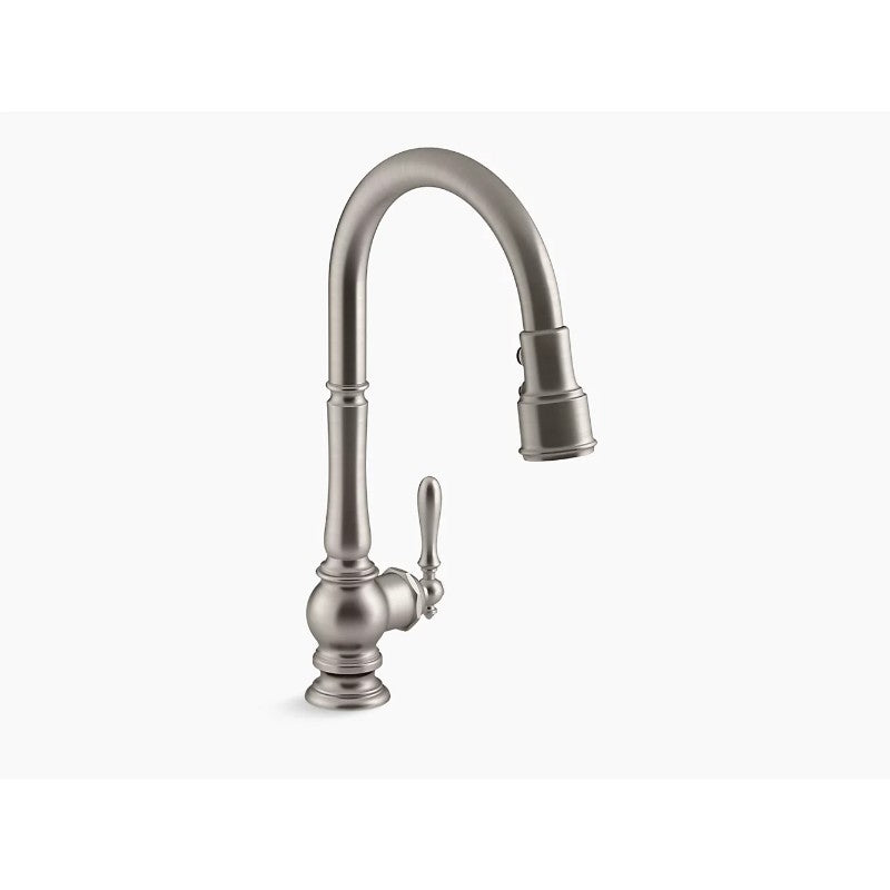 Artifacts Pull-Down Kitchen Faucet in Vibrant Stainless - 4.88' Width