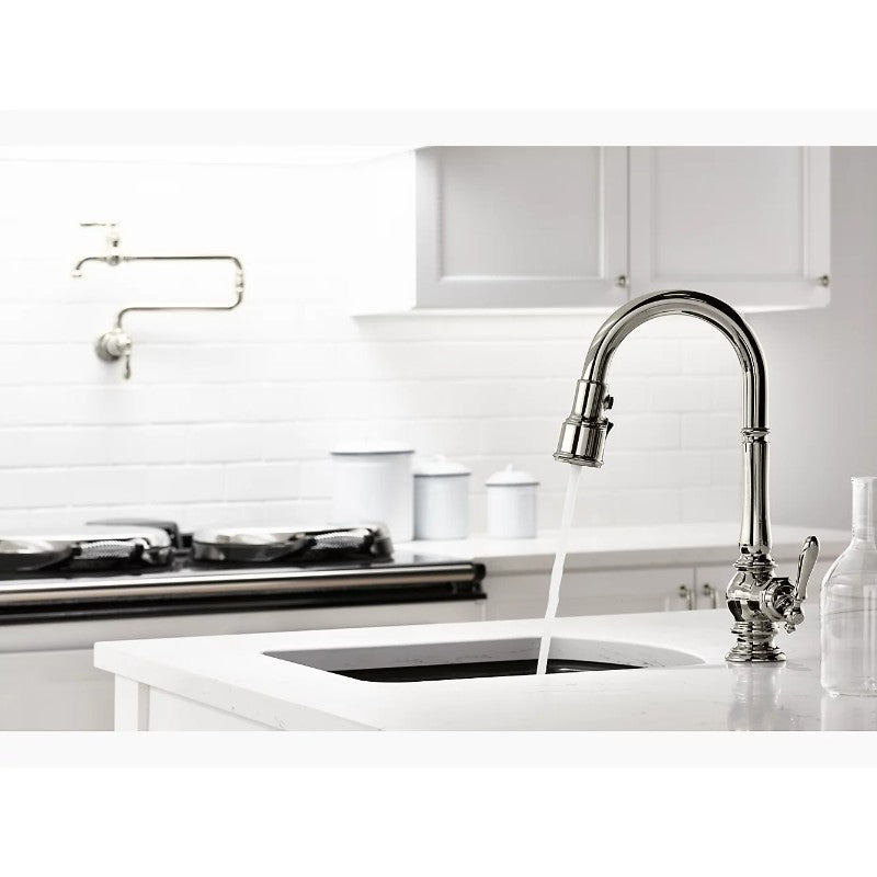 Artifacts Pull-Down 16' Kitchen Faucet in Vibrant Polished Nickel