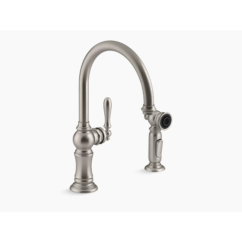 Artifacts Single-Handle Kitchen Faucet in Vibrant Stainless