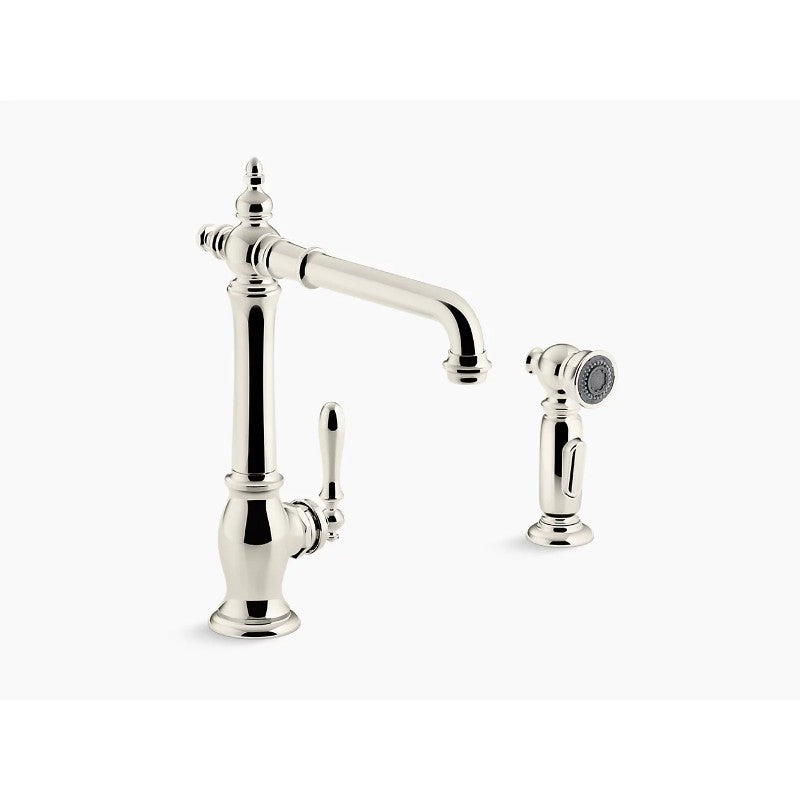 Artifacts Single-Handle Kitchen Faucet in Vibrant Polished Nickel