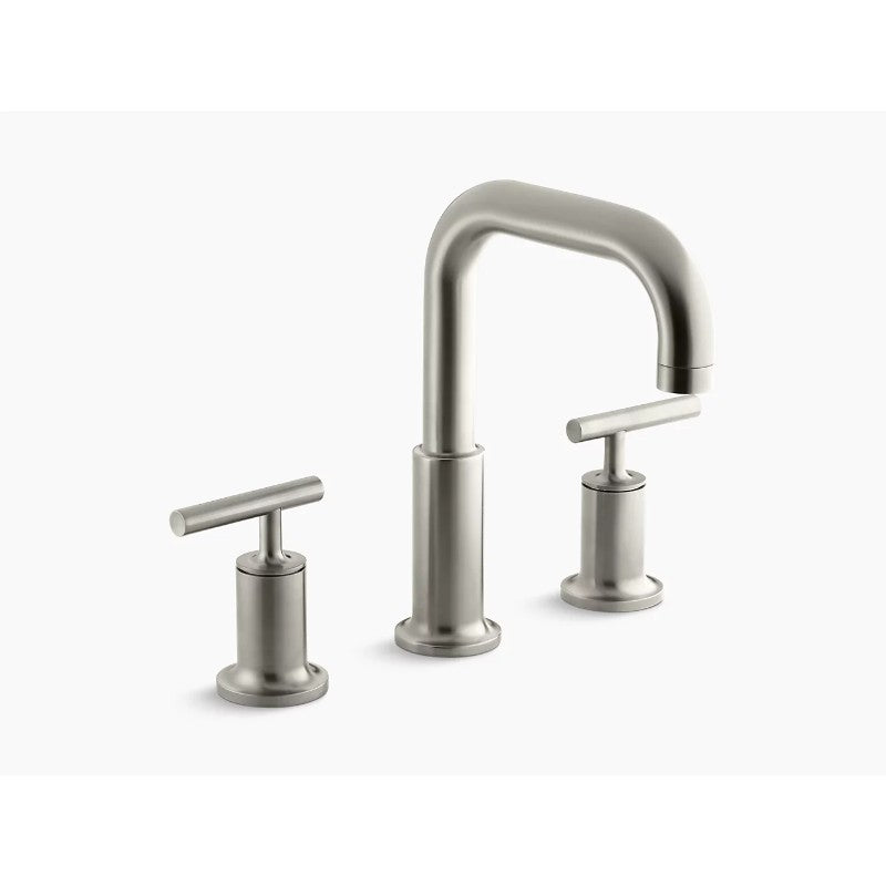 Purist Two-Handle Roman Tub Filler Faucet in Vibrant Brushed Nickel