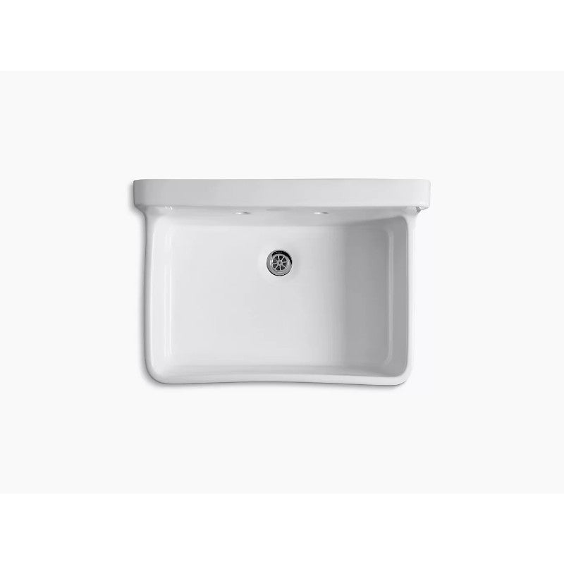 Gilford 7.5' x 30' x 8.63' Vitreous China Single Basin Bracket-Mounted Laundry Sink in White