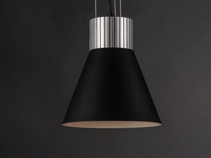 Storehouse 9' Single Light Mini-Pendant in Satin Aluminum and Black