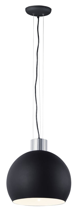 Storehouse 15' Single Light Pendant in Satin Aluminum and Black