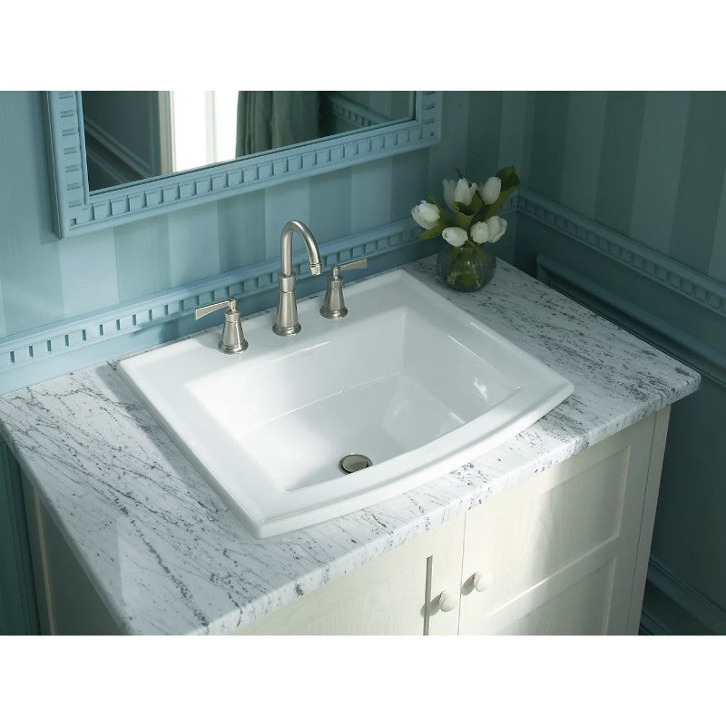 Archer 19.44' x 22.63' x 7.88' Vitreous China Drop-In Bathroom Sink in White - Widespread Faucet Holes