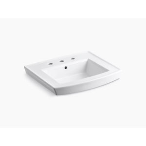 Archer 20.44' x 23.94' x 7.94' Vitreous China Pedestal Top Bathroom Sink in White