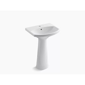 Cimarron 18.88' x 22.75' x 34.5' Vitreous China Pedestal Bathroom Sink in White